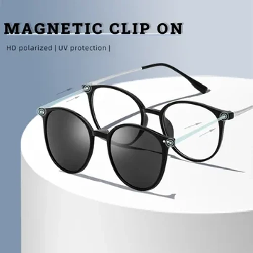 VICKY Magnetic Clip on Matatioata Fafine Avetaavale Polarized Round Pink Optical Myopia Eyewear Alii Matatioata Fa'atonu Fa'atonu 2240