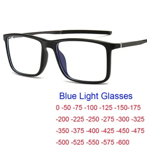 Hommes myopie lumière bleue lunettes filtre ordinateur yeux mari Prescription lunettes à courte vue dormir meilleure Vision moins 1