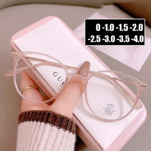 Ochelari de vedere cu blocare a luminii albastre pentru miopie, unisex, femei, bărbați, ochelari de vedere cu prescripție, dioptrie 0 până la -4,0 minus ochelari