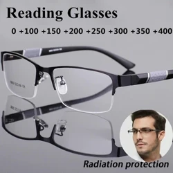 Lunettes de lecture pour hommes, rétro Business, hypermétropie, Anti lumière bleue, 0 + 1.0 à + 4.0