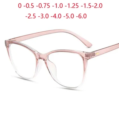 I-Rice Nail Frame I-Anti Blue Light Cat Izingilazi ze-Eye ze-Nearsighted TR90 Optical Spectacles 0 -0.5 -0.75 To -6.0