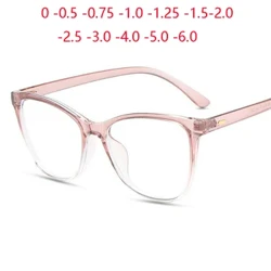 Ffrâm Ewinedd Reis Gwrth Las Ysgafn Cat Llygaid Llygad Presgripsiwn Ar Gyfer Y Sbectol Optegol TR90 Nearsighted 0 -0.5 -0.75 I -6.0