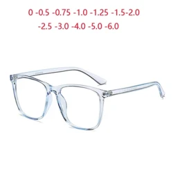 Chống Ánh Sáng Xanh Unisex Đơn Thuốc Kính Mắt Siêu Nhẹ TR90 Mặt Trời Photochromic Vuông Cận Thị 0 -0.5 -0.75 Đến -6.0