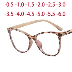 Monture de lunettes œil de chat surdimensionnée à la mode, pour lunettes de Prescription, lunettes à vue courte 0 -0.5 -1 -1.25 -1.5 -1.75 -2.0 à-6