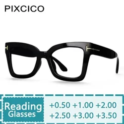 R56785 Thương Hiệu Thiết Kế Đinh Tán Kính Đọc Sách Nữ Sang Trọng Mắt Mèo Trong Suốt Kính Mắt Nam Vuông Presbyopic Kính Dioptric + 50 ~ + 350
