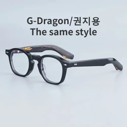 Kórejský 권지용 JMM G-Dragon Retro Vintage Polygón štvorcový Acetátový rám Muži Estetické výrazné Dámske slnečné okuliare Moderná technika