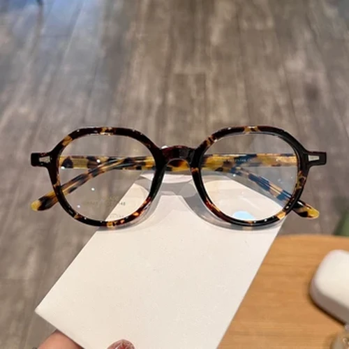 Moda Vintage Betaurreko biribilak Tamaina txikiko Betaurrekoak Azetato Miopia Hipermetropia Errezeta-markoak optiko pertsonalizatuak Gizona Emakumea 6848