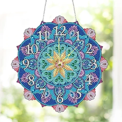 Bộ dụng cụ đồng hồ sơn kim cương tự làm bộ 5D Art Craft Set Mandala Paint theo số bộ dụng cụ trang trí phòng khách thủ công