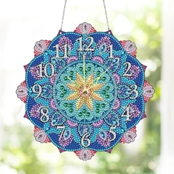 DIY Diamant Painting Clock Kits Faarweg Clock Kit 5D Art Craft Set Mandala Paint by Number Kits Handgemaach Wunnzëmmer Dekoratioun