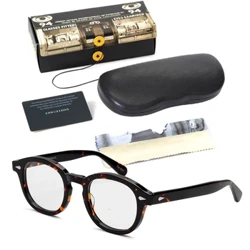 Johnny Depp Lemtosh Kính Mắt Nam Máy Tính Kính Quang Học Gọng Nữ Cao Cấp Thương Hiệu Vintage Acetate Nam Thấu Kính Trong Có Hộp