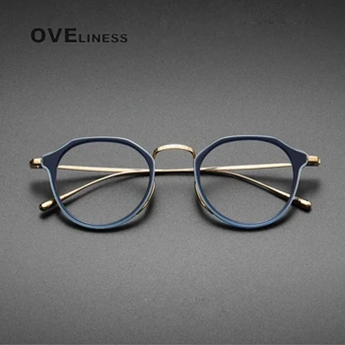 Acetate Titanium Brilleinnfatning Herre 2024 Vintage Oversize Pilot Optisk resept Myopi Briller Dame Briller Briller Briller