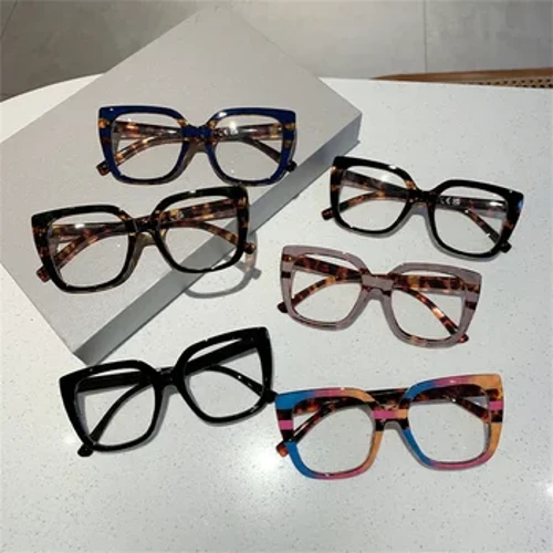 2024 Mới Đầy Màu Sắc Acetate Vuông Kính Mắt Khung Lớn Thời Trang Cá Tính Kính Gọng Cận Thị Đơn Thuốc Quang Kính Mắt