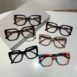 2024 Bagong Makukulay na Acetate Square na Salamin sa Mata Malaking-frame Fashion Personalized na Salamin Frame Myopia Reseta Optical Eyewear