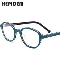 Ffrâm Gwydrau Asetad Dynion Round Presgripsiwn Sbectol Eyewear 2018 Merched Nerd Myopia Fframiau Optegol Sbectol Grawn Pren 9102