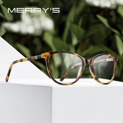 MERRYS DESIGN Fraen Acetat Brëller Retro Cat Eye Eyewear Optik Frame Luxus Rezept Brëller Frames Optical Eyewear S2094