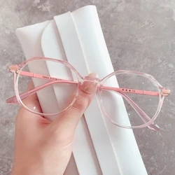 Ffasiwn Gwrth Glas Golau Blocio Llygaid Merched Brand Moethus Asetad Ffrâm Gron Sbectol Optegol Benyw Aml-ochr Eyeglass
