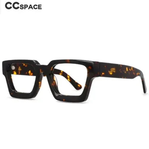 Lunettes en Fiber d'acétate de haute qualité pour hommes et femmes, marque rétro carrée, grand cadre, jambes larges, miroir plat, 54290