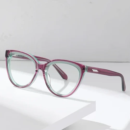 2024 Acetate Quang Học Nữ Kính Mắt Hợp Xu Hướng Mắt Mèo Kính Tùy Chỉnh Tốt Nghiệp Cận Thị Hyperopia Chống Lớp Phủ Màu Xanh Kính Mắt