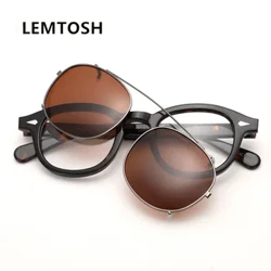 Kẹp Trên Kính Mát Nam Johnny Depp Lemtosh Kính Quang Học Gọng Nữ Cao Cấp Thương Hiệu Vintage Acetate Lái Xe Kính Mát