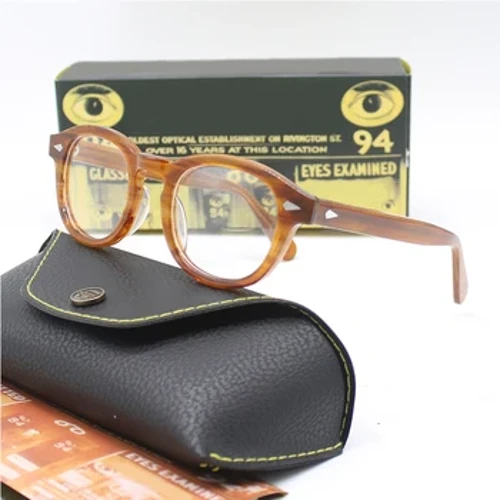 Johnny Depp Lemtosh Brëller Mann Myopesch Optesch Brëller Frames Kloer Lens Damen Luxusmark Vintage Acetat Ronn Mat Këscht