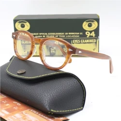 Johnny Depp Lemtosh Eyeglasses Man Myopic Optical Glasses Frames Clear Lens Women Luxury Brand Vintage Acetate Round With Box