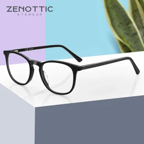 ZENOTTIC Thời Trang Phong Cách Doanh Nhân Acetate Vuông Mắt Kính Nam Nữ Cận Thị Quang Kính Mắt Khung