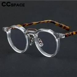56934 Retro Acetate Clear Eyeglass Men Universal Round Prescription Spectacles Frame Lady Edumile Rivet Transparent Eyeglass