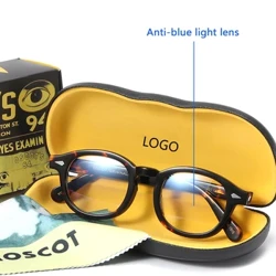 Anti Blo Liicht Brëll Mann Johnny Depp Lemtosh Brëll Fra Vintage Acetat Frame Luxus Mark Computer Telefon Brëll