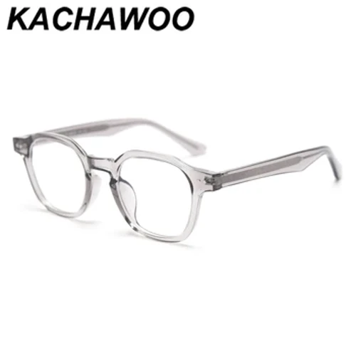 Kachawoo Acetate Kính Vuông Gọng Nam Trong Suốt Màu Xám Quang Học Kính Mắt Nữ Thấu Kính Trong TR90 Hàn Quốc Cao Cấp