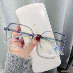 Lunettes Anti-lumière bleue pour hommes et femmes, grand cadre carré dégradé, mode coréenne, lunettes de Protection oculaire ultralégères