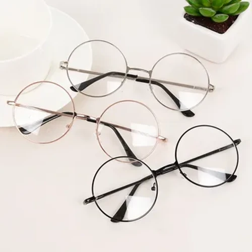 Vintage Xanh Dương Chặn Ánh Sáng Kính Nam Nữ Kim Loại Gọng Tròn Chống Ánh Sáng Xanh Kính Mắt Bảo Vệ Mắt Kính Mắt Siêu Nhẹ