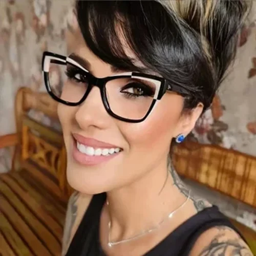Pambabaeng Salamin Optical Spectacle Blue Light Blocking Salamin Brand Designer Cat Eye Transparent Ladies Fashion Eyewear 2023