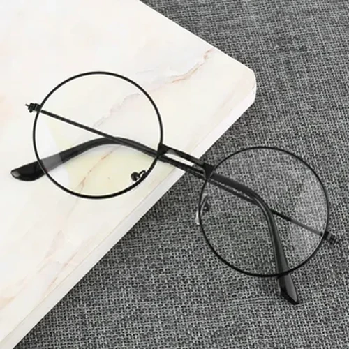 Fashion Round Metal Frame Blue Light Blocking Personality College Style Clear Lens Eye Glasses Eye Protection Game Ponsel