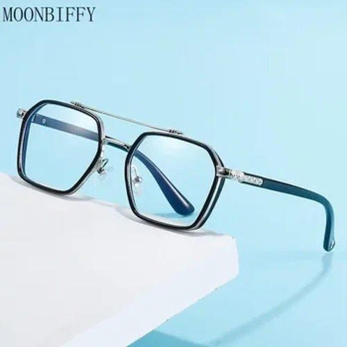 Men and Women Metal Glasses Retro Double Bridges Anti Blue Light Computer Mirror Reading and Playing Games Eye Protection 2023