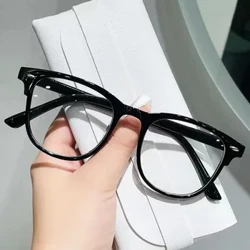 2024 Gwydrau Cyfrifiadurol Retro Tryloyw Corea Menywod Gwrth Golau Glas Sgwâr Eyewear Blocio Sbectol Optegol Sbectol Eyeglass