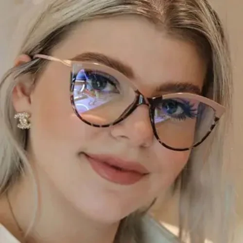 ʻO nā makaaniani aniani ʻulaʻula ʻulaʻula ʻulaʻula wahine e pale ana i nā maka maka pōpoki TR90 Anti Luxury Designer Retro Makaanianiani no ka Optical Frame
