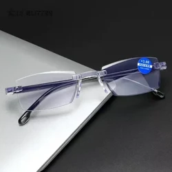 Yaşlı Ultralight okuma gözlüğü Erkekler Kadınlar için Retro HD Lens Mavi Işık Engelleme Gözlük Klasik Kare Uzak Görüş Gözlük