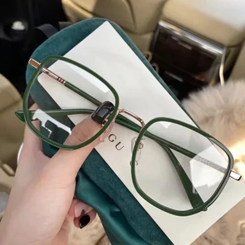 Ultralätt blå blockerande glasögon flicka Retro grön ram Vanliga glasögon Blå ljus ram Transparenta glasögon glasögon för kvinnor
