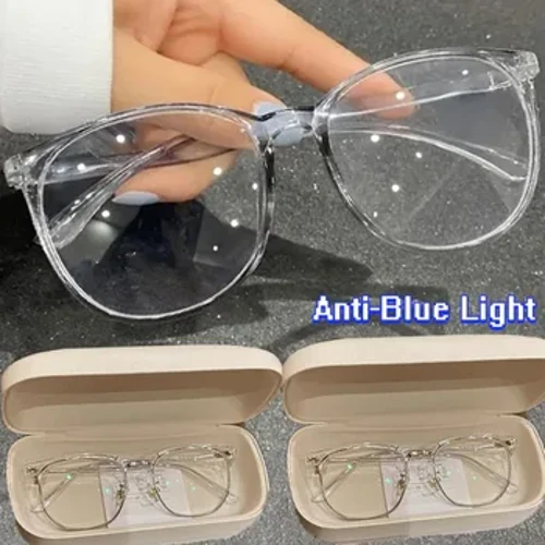 Lớn Trong Suốt Kính Máy Tính Gọng Nam Nữ Chống Ánh Sáng Xanh Dương Tròn Kính Mắt Chặn Kính Quang Cảnh Tượng Kính Mắt