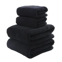 Oversize mikrofiber badhandduk, mjuk, hög absorption, snabbtorkande, sport, resor, icke-blekning, skönhetssalong handduk, svart