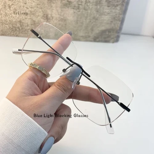 Golau Glas Blocio Gwydrau Rimless Ffrâm Merched Spectacle Gwydrau Tryloyw Dynion Eyeglasses Fframiau Optegol Sbectol Oedolion очки