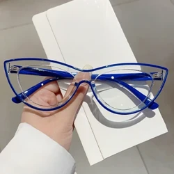 KAMMPT Ansawdd Uchel Cat Llygad Llygad Ffrâm Fawr Eyeglasses ar gyfer Merched Ffasiwn Lliwgar Glas Golau Blocio Sbectol Brand Designer Eyewear