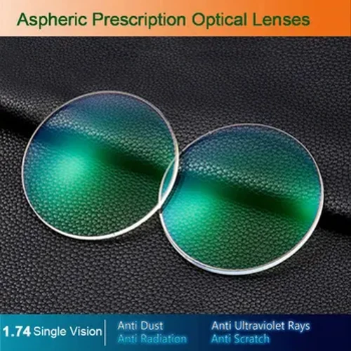 1.74 Lensys Presgripsiwn Sbectol Optegol Golwg Sengl ar gyfer Sbectol Llygaid Myopia/Hyperopia/Presbyopia Lens Resin CR-39 Gyda Chaenen