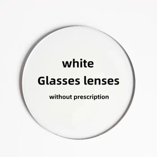 Sem prescrição de lentes de óculos de plástico transparente branco, entre em contato com o atendimento ao cliente para comprar