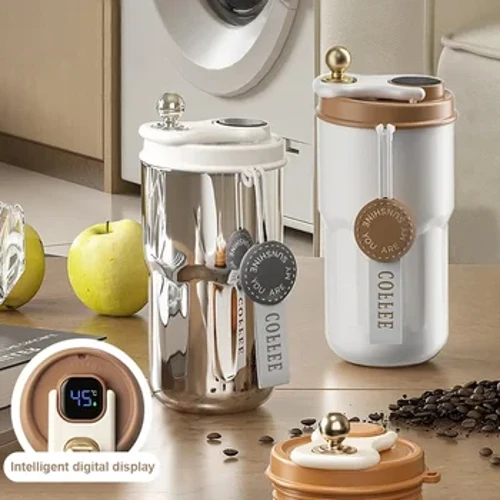 I-Smart Thermos Ibhodlela Lamanzi LeDigital LED Temperature Coffee Mug Cup Indebe Yensimbi Engagqwali Hydroflask Portable Thermoses Gift Student