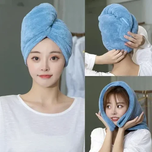 Naisten pitkät hiukset nopeasti kuivuva hiuspyyhe Pehmeä mikrokuitupyyhkeet Suihkukorkki Pyyhekylpyhatut naisille Kuiville hiuksille Lady Turban Head