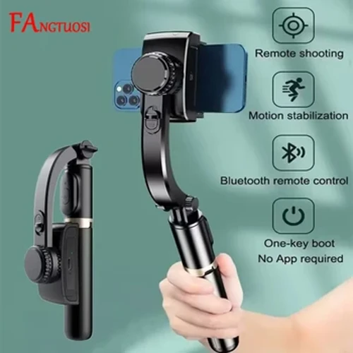 FANGTUOSI Mobiler Videostabilisator Bluetooth Selfie-Stick Stativ Gimbal Stabilisator für Smartphone Live-Vertikalaufnahmehalterung