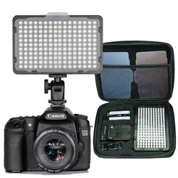 176 stuks LED-licht voor DSLR-camera Camcorder Continu licht, batterij en USB-oplader, draagtas Fotografie Foto Videostudio