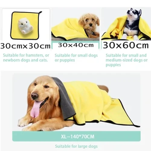 Cepet Kering Handuk Anjing lan Kucing Handuk Serat Lembut Nyerep Handuk Mandi Jubah Mandi Hewan Peliharaan Nyaman Handuk Pembersih Persediaan Hewan Peliharaan