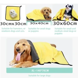 Cepet Kering Handuk Anjing lan Kucing Handuk Serat Lembut Nyerep Handuk Mandi Jubah Mandi Hewan Peliharaan Nyaman Handuk Pembersih Persediaan Hewan Peliharaan
